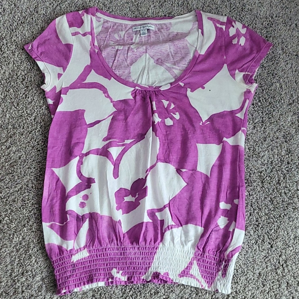 American Eagle Short Sleeve Floral Top
